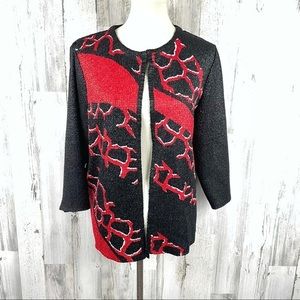 Chico’s Womens Abstract Crushed‎ Open Front Jacket
Size w